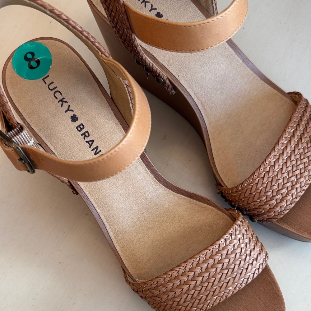 Lucky Brand Women's Brown Woven Wedges - Picture 6 of 6